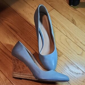 Elegant Blue Wedge Heels